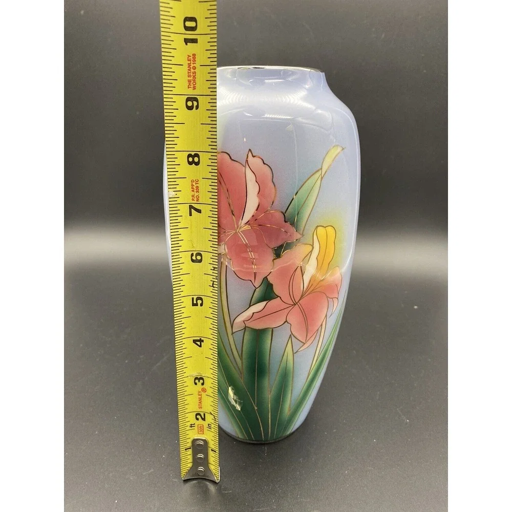 Sigma Taste Setter Large Ceramic Blue Floral‎ Vase Approx 10 inches tall